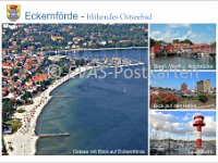 0121 Eckernfoerde Luftaufnahme Strand  © Evas-Postkarten 121 Luftaufnahme Strand